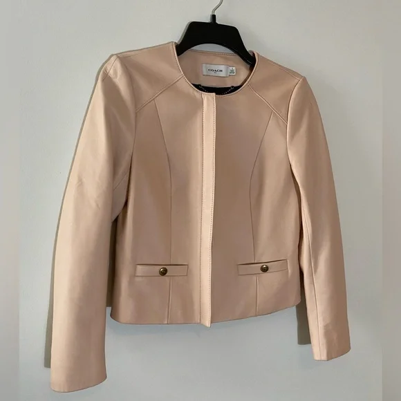 Coach 1941 Collection Blush Pink Leather Jacket - Picture 6 of 15